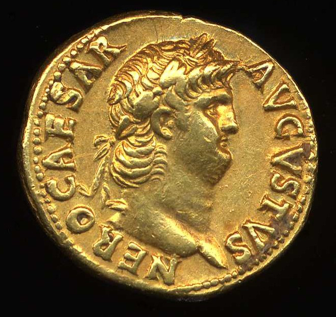 Image of Nero on a coin minted during his reign